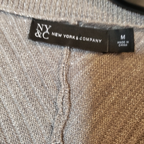 New York & Co gray sweater with embellishment - Picture 3 of 5